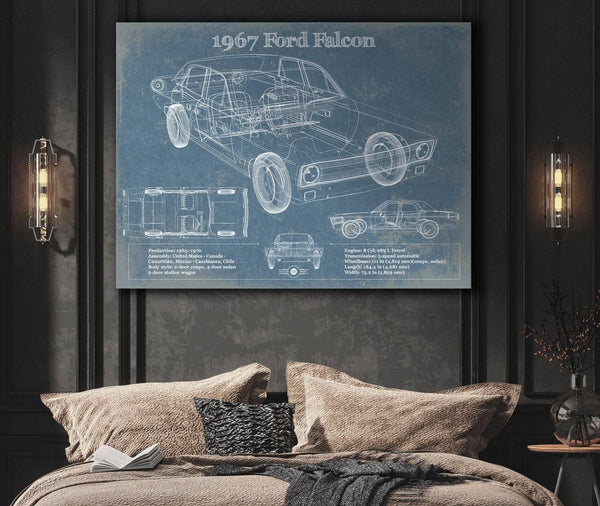Cutler West 1967 Ford Falcon Coupe Blueprint Vintage Auto Print