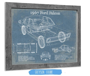 Cutler West 1967 Ford Falcon Coupe Blueprint Vintage Auto Print