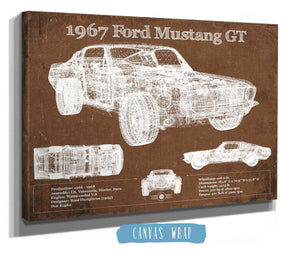 Cutler West 1967 Ford Mustang GT Blueprint Vintage Auto Print