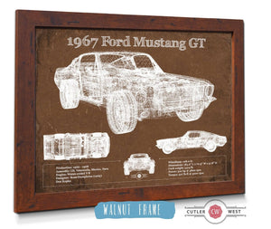 Cutler West 1967 Ford Mustang GT Blueprint Vintage Auto Print