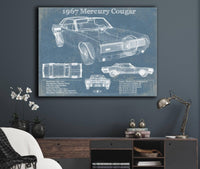 Cutler West 1967 Mercury Cougar Vintage Blueprint Auto Print