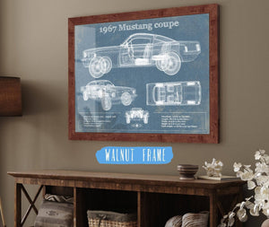 Cutler West 1967 Mustang coupe Blueprint Vintage Auto Print