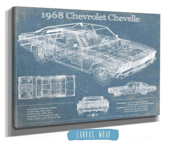 Cutler West 1968 Chevrolet Chevelle Original Blueprint Art