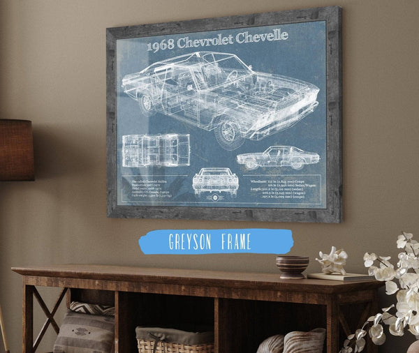 Cutler West 1968 Chevrolet Chevelle Original Blueprint Art