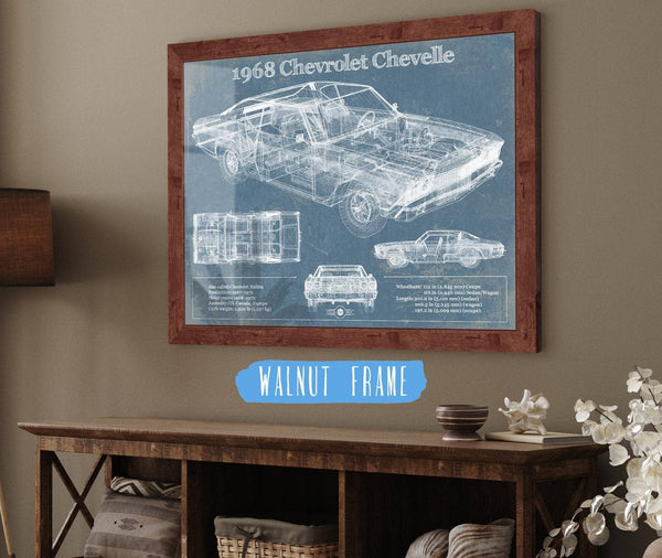 Cutler West 1968 Chevrolet Chevelle Original Blueprint Art