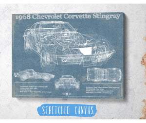 Cutler West 1968 Chevrolet Corvette Stingray Blueprint Vintage Auto Print