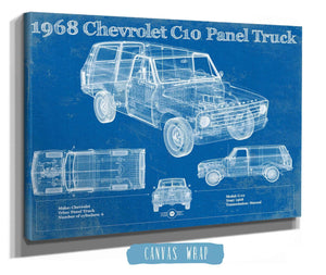 Cutler West 1968 Chevy C10 Pickup Panel Truck Vintage Blueprint