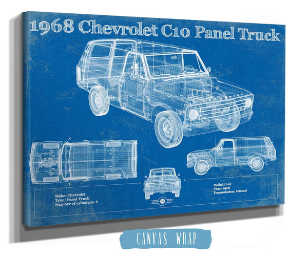 Cutler West 1968 Chevy C10 Pickup Panel Truck Vintage Blueprint
