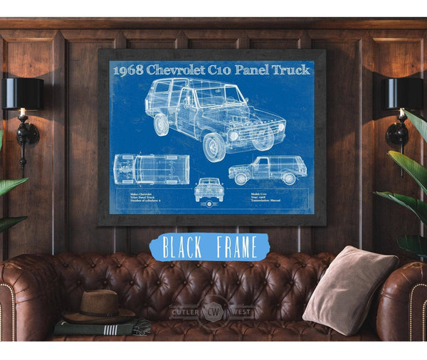 Cutler West 1968 Chevy C10 Pickup Panel Truck Vintage Blueprint