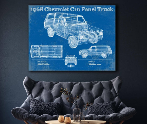 Cutler West 1968 Chevy C10 Pickup Panel Truck Vintage Blueprint