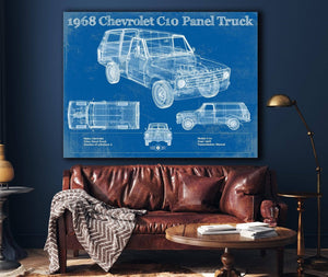 Cutler West 1968 Chevy C10 Pickup Panel Truck Vintage Blueprint