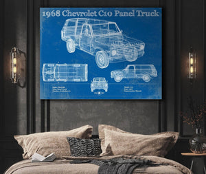 Cutler West 1968 Chevy C10 Pickup Panel Truck Vintage Blueprint