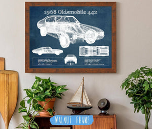 Cutler West 1968 Oldsmobile 442 Vintage Blueprint Auto Print