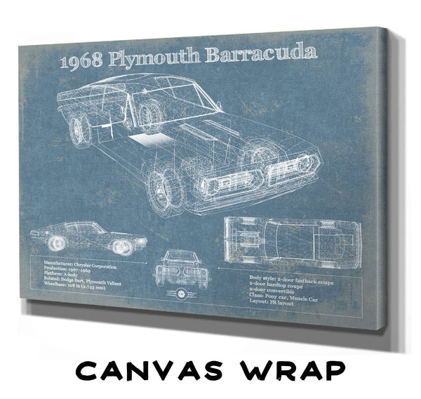 Cutler West 1968 Plymouth Barracuda Original Blueprint Art