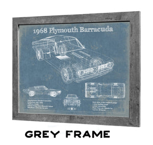 36" x 24" / Greyson Frame Cutler West 1968 Plymouth Barracuda Original Blueprint Art