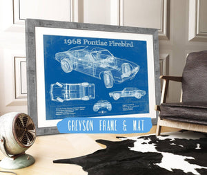 14" x 11" / Greyson Frame & Mat Cutler West 1968 Pontiac Firebird Vintage Auto Print