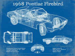 14" x 11" / Unframed Cutler West 1968 Pontiac Firebird Vintage Auto Print