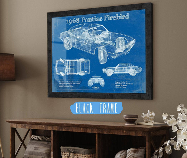 20" x 16" / Black Frame Cutler West 1968 Pontiac Firebird Vintage Auto Print