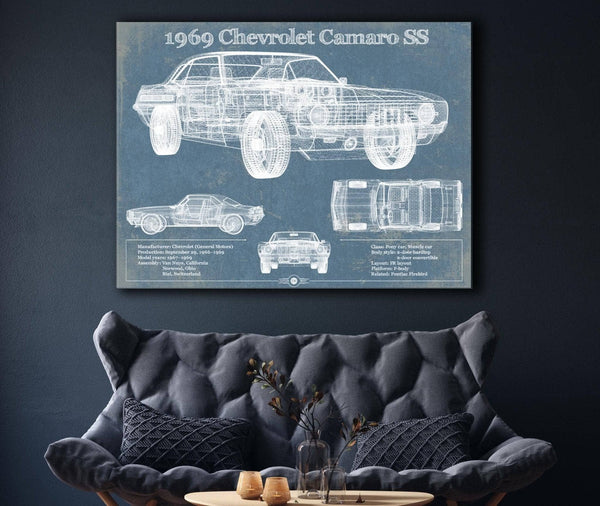Cutler West 1969 Chevrolet Camaro SS Original Vintage Car Print