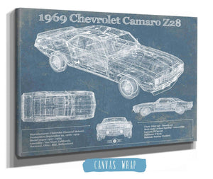 Cutler West 1969 Chevrolet Camaro Z28 Blueprint Vintage Auto Patent Print