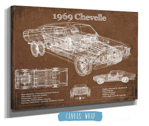 Cutler West 1969 Chevrolet Chevelle Malibu Original Blueprint Art