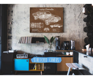 Cutler West 1969 Chevrolet Chevelle Malibu Original Blueprint Art