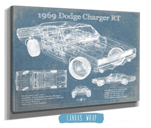 Cutler West 1969 Dodge Charger R/T Blueprint Vintage Auto Print