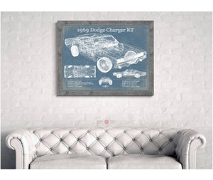 Cutler West 1969 Dodge Charger R/T Blueprint Vintage Auto Print