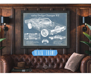 Cutler West 1969 Dodge Charger R/T Blueprint Vintage Auto Print