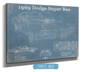 Cutler West 1969 Dodge Super Bee Blueprint Vintage Auto Print