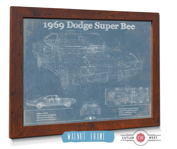 Cutler West 1969 Dodge Super Bee Blueprint Vintage Auto Print
