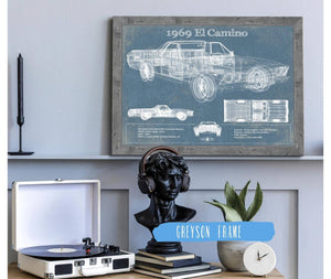 Cutler West 1969 El Camino Vintage Blueprint Auto Print