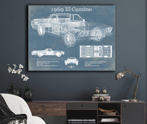 Cutler West 1969 El Camino Vintage Blueprint Auto Print
