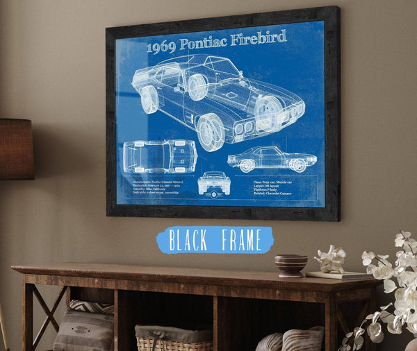14" x 11" / Greyson Frame Cutler West 1969 Pontiac Firebird 400 Vintage Auto Print