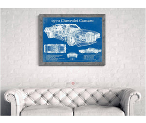 Cutler West 1970 Chevrolet Split Bumper Camaro Blueprint Vintage Auto Patent Print