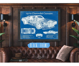 Cutler West 1970 Chevrolet Split Bumper Camaro Blueprint Vintage Auto Patent Print