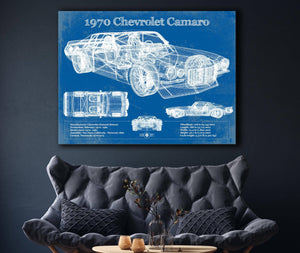 Cutler West 1970 Chevrolet Split Bumper Camaro Blueprint Vintage Auto Patent Print