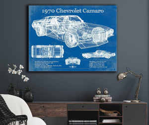Cutler West 1970 Chevrolet Split Bumper Camaro Blueprint Vintage Auto Patent Print