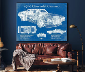 Cutler West 1970 Chevrolet Split Bumper Camaro Blueprint Vintage Auto Patent Print