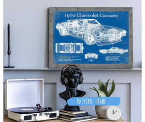 Cutler West 1970 Chevrolet Split Bumper Camaro Blueprint Vintage Auto Patent Print