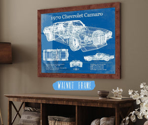 Cutler West 1970 Chevrolet Split Bumper Camaro Blueprint Vintage Auto Patent Print