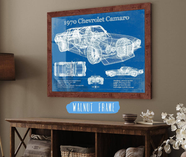 Cutler West 1970 Chevrolet Split Bumper Camaro Blueprint Vintage Auto Patent Print