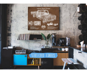 Cutler West 1970 Ford F100 Vintage Blueprint Auto Print