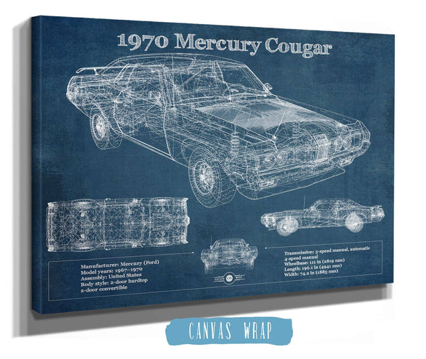 Cutler West 1970 Mercury Cougar Eliminator Blueprint Vintage Auto Print