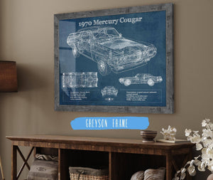 Cutler West 1970 Mercury Cougar Eliminator Blueprint Vintage Auto Print