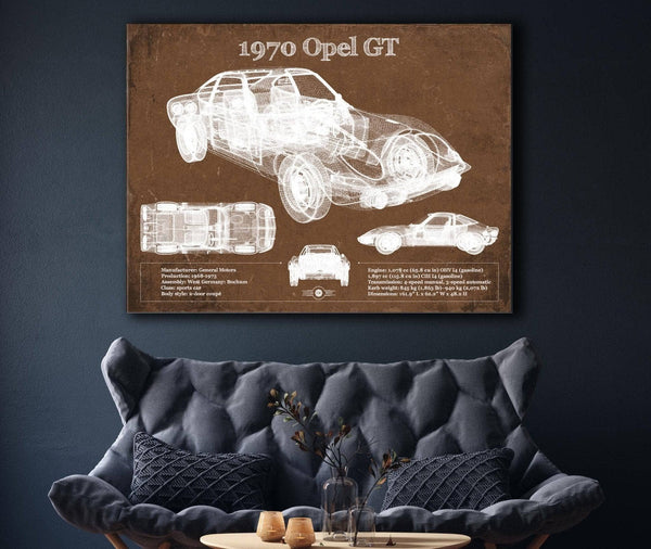 Cutler West 1970 Opel GT Original Vintage Car Print
