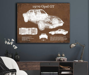 Cutler West 1970 Opel GT Original Vintage Car Print