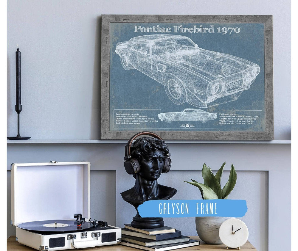 14" x 11" / Stretched Canvas Wrap Cutler West 1970 Pontiac Firebird Vintage Auto Print
