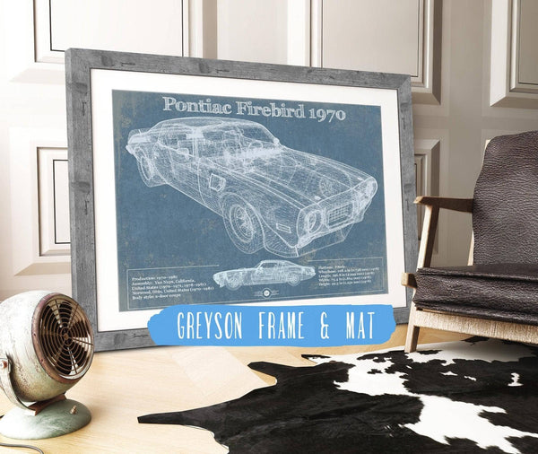 14" x 11" / Greyson Frame & Mat Cutler West 1970 Pontiac Firebird Vintage Auto Print