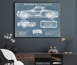 Cutler West 1970 Porsche 914-6 Vintage Blueprint Auto Print